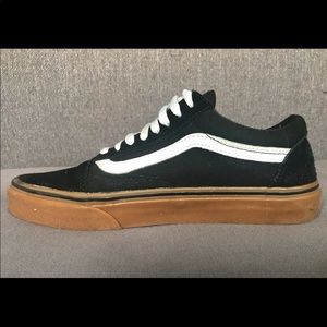 Vans Old Skool Skate Shoes Black Gum Sole M7 W8.5